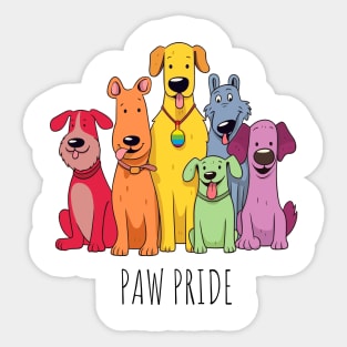 Paw Pride --- Rainbow Themed Typography Design Sticker